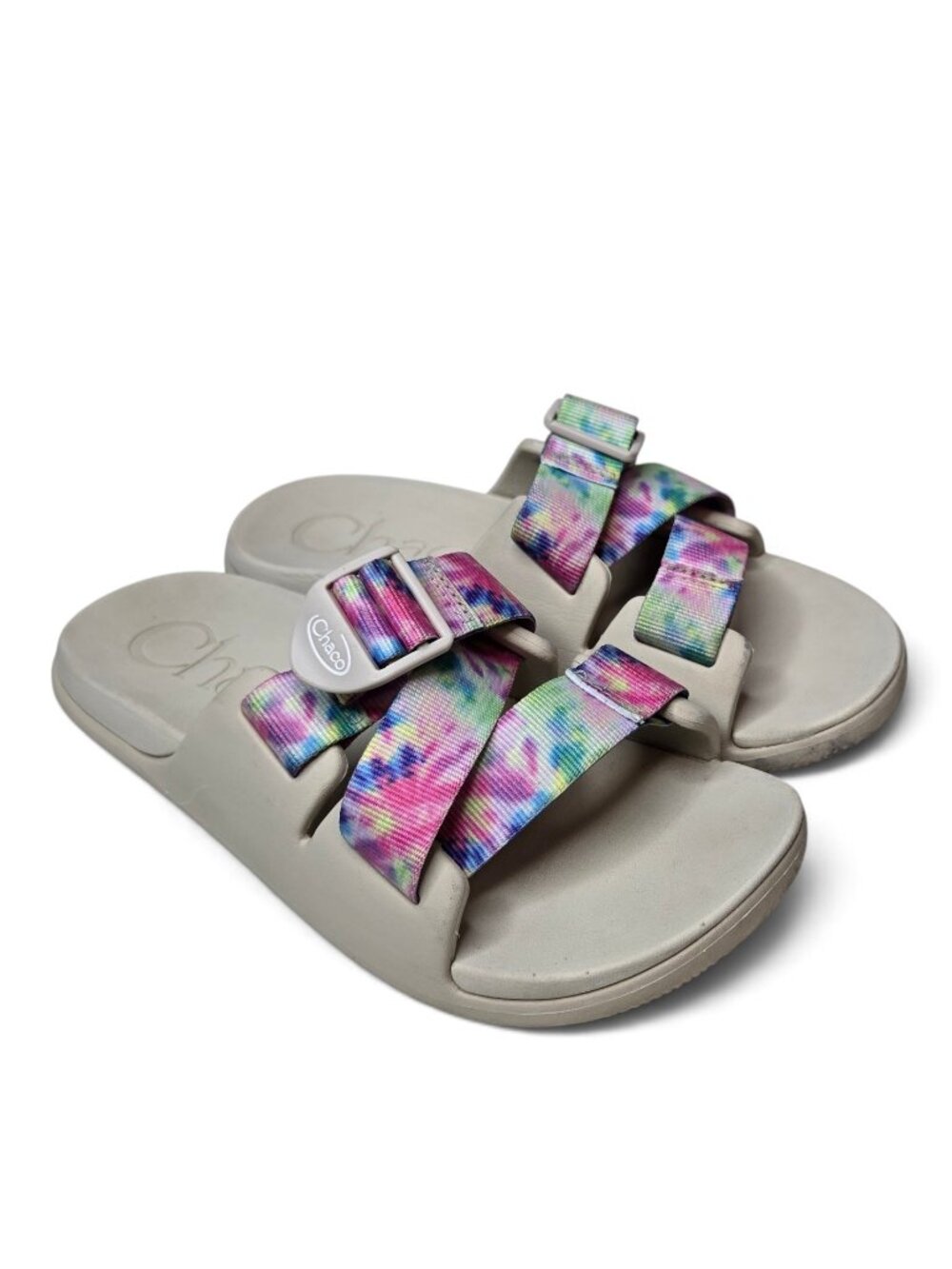 Chaco Chillos Tie Dye Strap Slide Sandals Womens Boho Resort Beach Pool W6